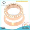 Top sale rose gold memory glass floating lockets rings wholesale